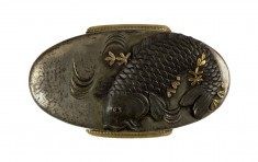 Kashira with Carp and Water Milfoil
