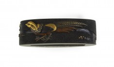 Fuchi with Pheasant and Peonies