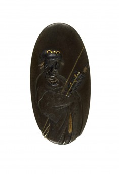 Kashira with Vision of Shôka Bearing Bow and Arrows