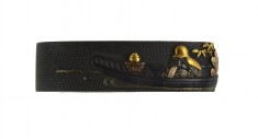 Fuchi with Fukurokujû or Daruma on a Boat