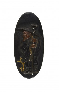 Kashira with Chinese Man Holding a Staff