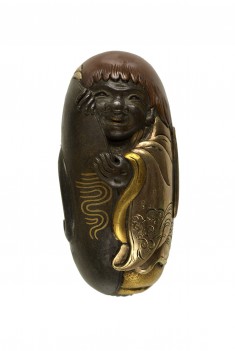 Kashira with a Shôjô and Sake Cup