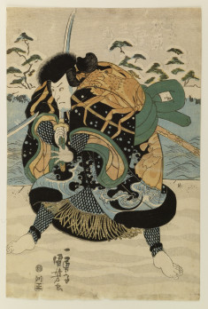 Bando Mitsugoro III or IV and Sawamura Tossho I as warriors