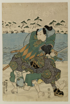 Bando Mitsugoro III or IV and Sawamura Tossho I as warriors