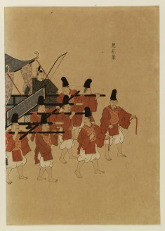 Emperor's palanquin for shrine visit: left half of print