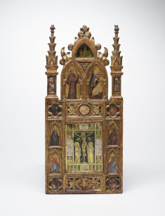 Wing of a Reliquary Diptych with the Crucifixion and Saints