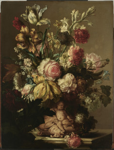Flowers in a Vase with a Putto