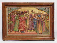 Painted Plaque with a Scene of the Coronation of Tsar Michael Romanov