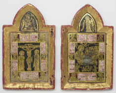 Diptych-reliquary: the Crucifixion and the Nativity