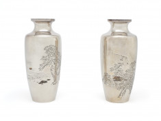 Pair of Chiseled Vases