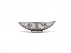 Oval Bowl with Enthroned Figure
