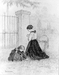 Woman Kneeling in Prayer in a Cemetery Thumbnail