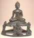 Seated Buddha in "Maravijaya," on Base Featuring Mara's Warriors Thumbnail
