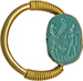 Scarab with Worshiper and Winged Deity Set in a Gold Swivel Ring Thumbnail
