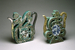 Pair of "Famille Verte" Wine Pots in the Form of the Characters Thumbnail