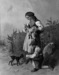 Peasant Girl and Boy with Goats Thumbnail
