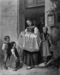 Peasant Girl Holding Baby in Christening Thumbnail