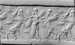 Cylinder Seal with a Winged Genius and Human-Headed Lions Thumbnail