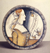 Dish with Female Bust and Inscription Thumbnail