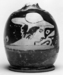 Squat Lekythos with Youth Wearing a Hat Thumbnail