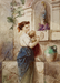 Young Woman with Baby Beside Wall Thumbnail