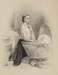 Young Woman Praying Beside Baby's Cradle Thumbnail
