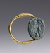 Scarab with Herakles Holding a Club and a Bow Set in a Swivel Ring Thumbnail