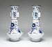One of a Pair of Vases Decorated with Blue and White Ceramic Designs Thumbnail