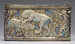 Fritware Tile with a Lion Attacking a Zebu Thumbnail