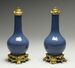 Pair of Powder Blue Bottles with Prunus Blossoms Thumbnail