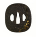 Tsuba with Orchid and Chrysanthemum Leaves Thumbnail