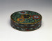 Thumbnail: Circular box with Tokugawa (aoi) crest and floral patterns