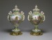 Thumbnail: Pair of Potpourri Vases (Vases pot pourri feuilles de mirte)