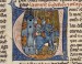 Thumbnail: Initial V with Godefroy de Bouillon and Four Knights