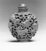 Thumbnail: Snuff Bottle with Lions and Brocaded Tassels