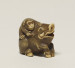 Thumbnail: Netsuke of a monkey pulling a wild boar's ear