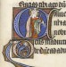 Thumbnail: Initial C with Queen of Sheba Making Sign of Cross with Two Knobbed Sticks