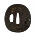 Thumbnail: Tsuba with a Crow and a Heron on a Willow Branch