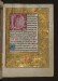 Thumbnail: Leaf from Aussem Hours: Prayer to St. Catherine, Foliate Initial "B" with Gold and Floral Marginal Decoration