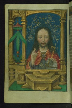 Leaf from Book of Hours: Salvator Mundi
