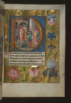 Leaf from Aussem Hours: Hours of the Cross, Pontius Pilate Presents the Scourged Christ to the Crowd
