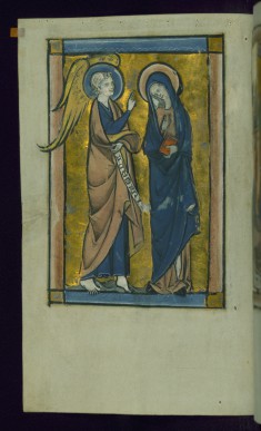 Leaf from Psalter: Annunciation