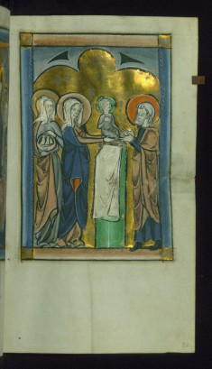 Leaf from Psalter: Presentation in Temple