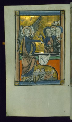 Leaf from Psalter: Three Marys at the Tomb