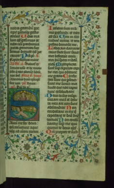 Leaf from Breviary: Psalm 52, Initial S with Christ above Jonah Escaping the Whale