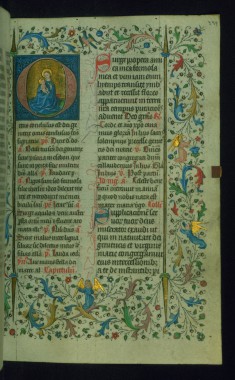 Leaf from Breviary: Nativity of the Virgin from Sanctorale, Initial O with the Virgin of Humility
