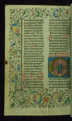 Leaf from Breviary: Saint Lambert from Sanctorale, Initial E