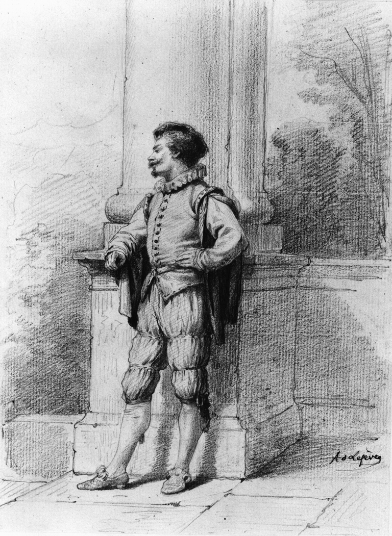 Courtier Standing by a Column