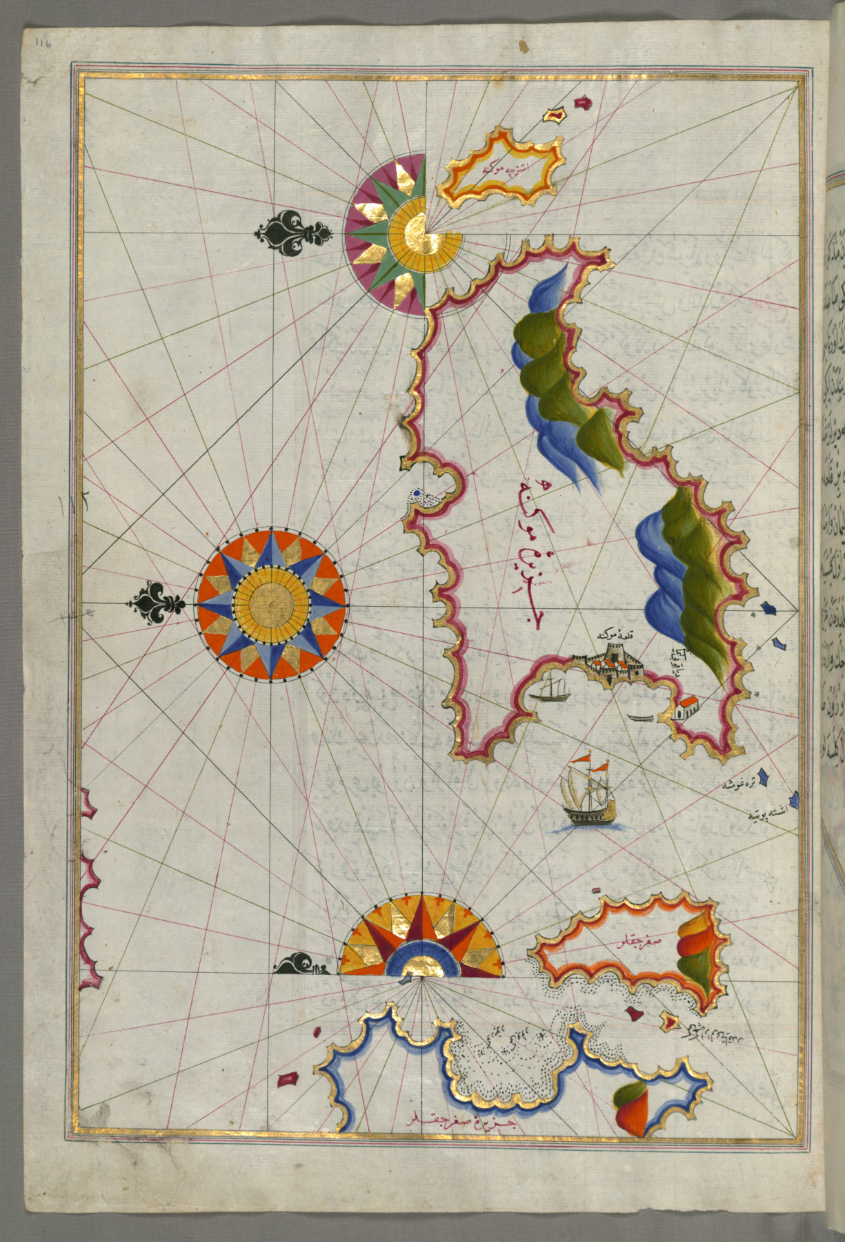 Map of Mykonos Island in the Aegean Sea