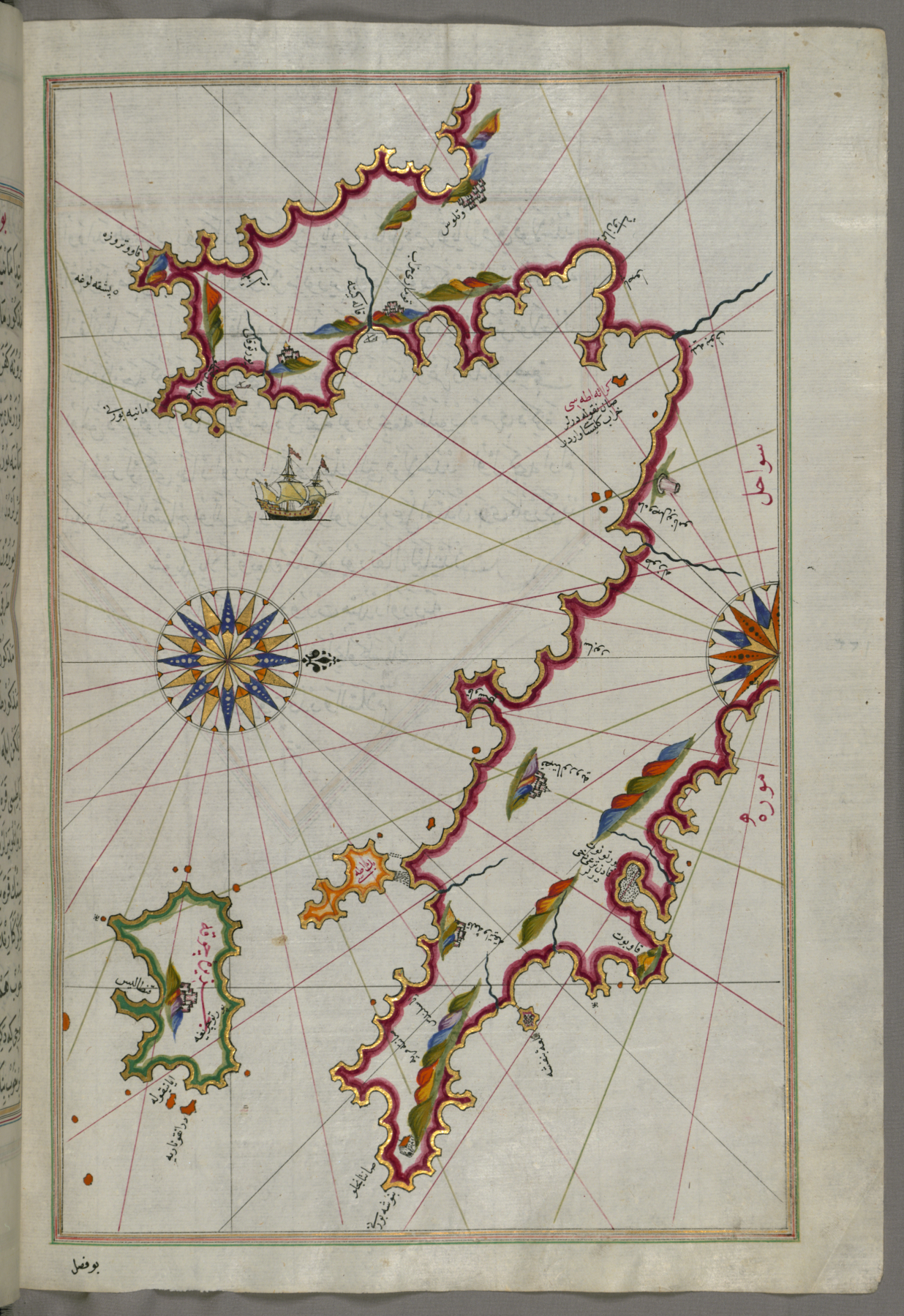 Map of the Peloponnese Peninsula with the Island of Kythira and the Lakonikos Bay